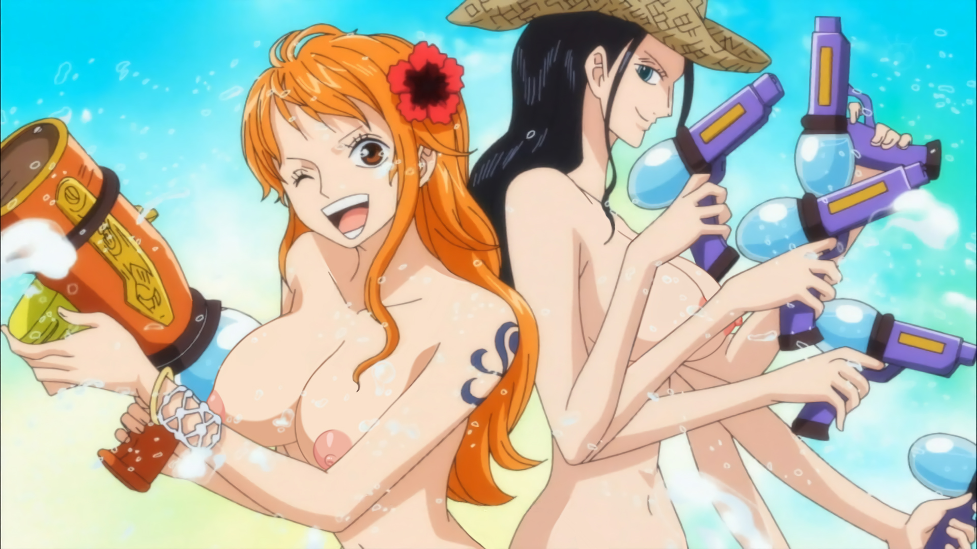 Nami One Piece Nico Robin One Piece Highres Nude Filter Third